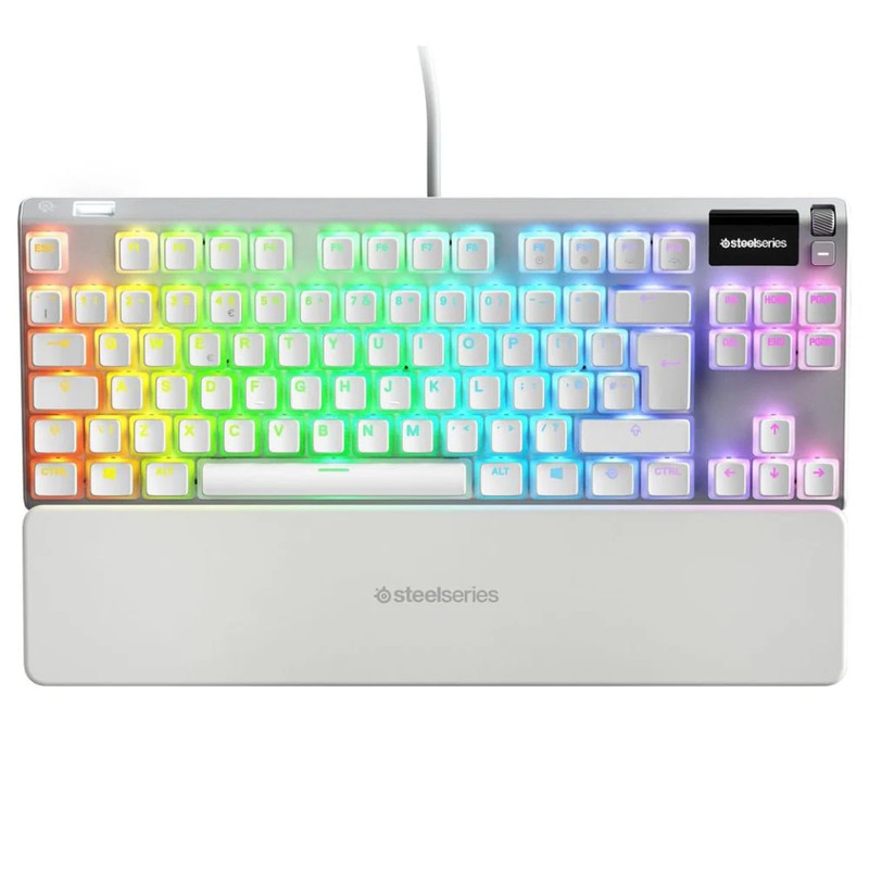 SteelSeries Apex 7 TKL RGB Compact Mechanical Gaming Keyboard - Ghost - لوحة مفاتيح